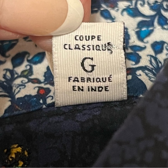 Robert Graham Men’s buttondown Shirt, Navy blue and black, size L - Picture 13 of 13